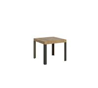 Table extensible 90x90/246 cm Linea Chêne Nature cadre Anthracite -