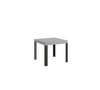 Table extensible 90x90/246 cm Linea Ciment cadre Anthracite -