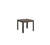 Table extensible 90x90/246 cm Linea Noyer cadre Anthracite -