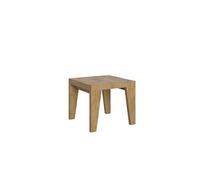 Table carrée extensible 4 à 10 personnes L 90 à 246 cm bois clair Naxo 2 pieds