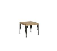Table extensible 90x90/246 cm Paxon Chêne Nature cadre Anthracite -