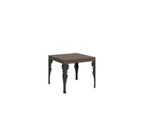Table extensible 90x90/246 cm Paxon Noyer cadre Anthracite -