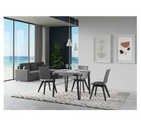 Table extensible 90x90/246 cm Rio Ciment cadre Anthracite -