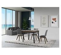 Table extensible 90x90/246 cm Rio Noyer cadre Anthracite -