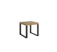 Table extensible 90x90/246 cm Tecno Chêne Nature cadre Anthracite -