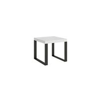 Table extensible 90x90/246 cm Tecno Frêne Blanc cadre Anthracite -