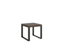 Table - TECNO - TECNO 90X90 - Noyer - Extensible jusqu'à 246 cm - Carré 90x90