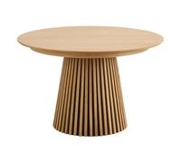 Table Extensible à 240cm Pied Relief MDF Placage Chêne clair - DUBLIN