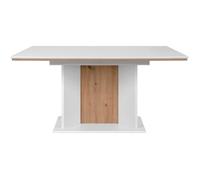 Finori Table extensible ARONA Rectangulaire 10 personnes 160/200 x 76 x 90 cm Blanc/chêne artisan