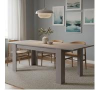 Table Extensible Artino Dmora, en Bois Nobilité Gris Ciment 88x160x75h cm
