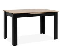 Table extensible - BIRMINGHAM - 80A - Ouverture synchonisée automatique - Chêne / noir - 6 / 8 personnes - 125-165 x 75 x 80 cm