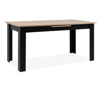 Table extensible - BIRMINGHAM - 80B - Ouverture synchonisée automatique - Chêne / noir - 8 / 10 personnes - 160-200 x 75 x 80 cm