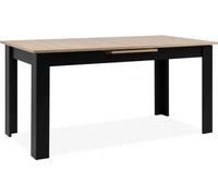 Table extensible - BIRMINGHAM - 80B - Ouverture synchonisée automatique - Chene / noir - 8 / 10 personnes - 160-200 x 75 x 80 cm