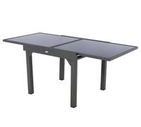 Table Extensible Carrée En Verre Piazza 4/8 Places Gris Anthracite Multicolore