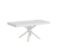 Table extensible Clerk Premium 90 x 90/194 cm - Pieds blancs