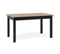 Table extensible COBURG + 1 allonge 40cm - Style industriel - Chene artisan/noir- 10 Personnes - L 137-177 x H 76,5 x P 80 cm