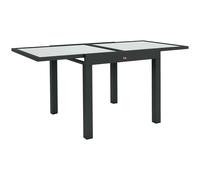 Table Extensible De Jardin 8 Pers. Métal Anthracite Verre Transparent Transparent