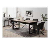 Table extensible Denver 80C - 200-240 x 75 x 90 cm - Chene artisan / anthracite - 1 exension de 40 cm inclue - 12 personnes