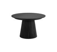 Table extensible DUBLIN à 240cm pied relief MDF placage chêne noir 120x120cm