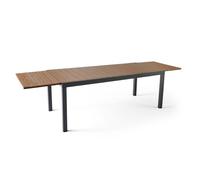Table extensible en aluminium et bois synthétique marron 10 places Nimes - Oviala