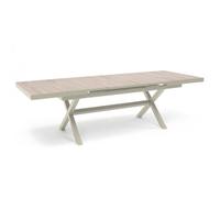 Table extensible en aluminium et céramique 10 places crème - Oviala