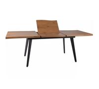 Table extensible en bois et métal avec plateau supplémentaire - 8 couverts - L 120/180 x P 80 x H 76 cm