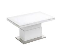 Table extensible et relevable LAURIA - 2 en 1 - MDF laqué - Blanc