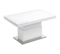 Table Extensible et relevable Lauria - 2 en 1 - MDF laqué - Blanc