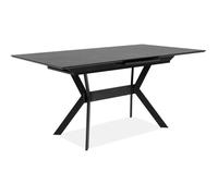 Table extensible - HARO - Rectangulaire - 10 personnes - 160/200 x 76 x 90 cm - Noir / Pierre foncé