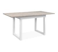 Table extensible Houston 80B - 120-160 x 75 x 80 cm - Plateau effet travertin - 1 extension inclue - 8 personnes