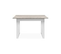 Table extensible Houston 80B - 120-160 x 75 x 80 cm - Plateau effet travertin - 1 extension inclue - 8 personnes