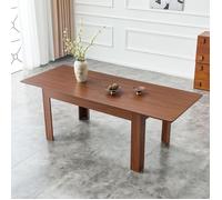 Table extensible moderne - Extensible avec 2 rallonges - Finition noyer - Dimensions assemblées: 220x88.5x77 cm