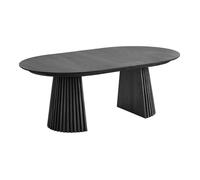 AltoBuy Table Extensible Ovale Pied Relief MDF Placage Chêne Noir - Dublin