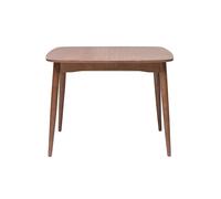 Table extensible rallonges intégrées carrée en bois foncé noyer L100-140 cm HELMA