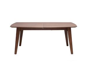 Table extensible rallonges intégrées rectangulaire en bois foncé noyer L180-230 cm FIFTIES