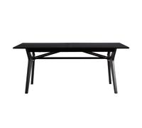 Table extensible rallonges intégrées rectangulaire en bois noir L180-220 cm FOSTER