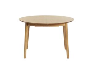 Table extensible rallonges intégrées ronde en bois clair chêne L115-154 cm EGO