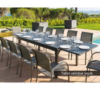 Table extensible rectangulaire alu Piazza 10/12 places Graphite - Hespéride