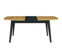 Table extensible rallonges intégrées rectangulaire bois et noir L140-180 cm MEENA