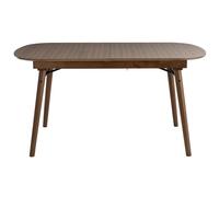 Table extensible rallonges intégrées rectangulaire en bois foncé noyer L150-180 cm SHELDON