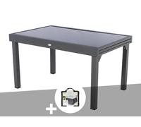 Table Extensible Rectangulaire En Verre Piazza 6/10 Places Gris Anthracite + Housse - Hespéride Multicolore