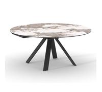 Table extensible ronde 115 à 190 cm céramique marbré - PATAGONIA Meubletmoi