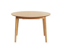 Table extensible rallonges intégrées ronde en bois clair chêne L115-154 cm EGO