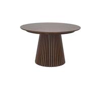 AltoBuy Dublin - Table Extensible Ronde Pied Central Relief MDF Placage Chêne fumé