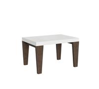 Table extensible Spimbo Mix 90x130/390 cm, plateau en frêne blanc - pieds en noyer