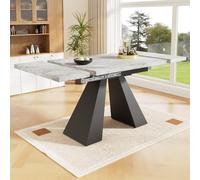 Table extensible, Table à manger extensible, Table extensible carrée, pour salon et bureau à domicile, 159×74×77 cm, Noir＋Gris | Aosom France