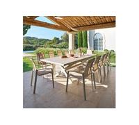 Table extérieure extensible 12p. Axiome effet bois et argile Hespéride