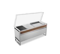 Pla.Net Table de cuisson en inox avec plancha électrique + plaque à induction Oasi 183C - 400082