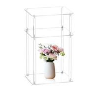 Table finale en acrylique avec rangement : petite table de chevet transparente avec design à 3 niveaux | Accent étroit fin pour chambre, couloir, salon, décoration de meubles AC