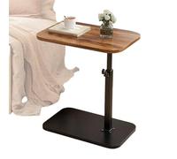 Table finale en forme de C - Table à sandwichs pivotante à 360°, bureau de canapé à roulettes réglable en hauteur, support pour ordinateur portable